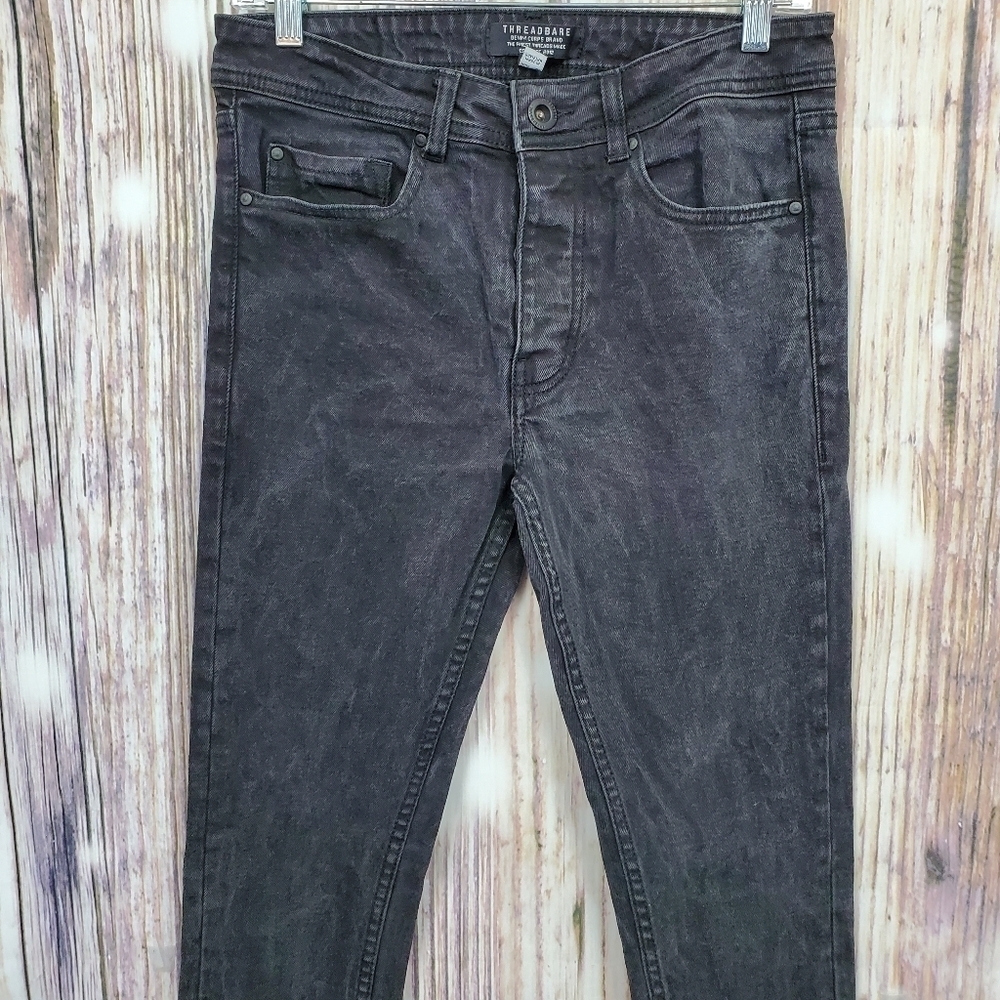 Threadbare Riley Super Skinny Black Washed Jeans - Picture 3 of 14